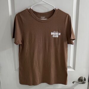 Old Navy Brown Graphic Tee (Saturday Brunch Club) for Women